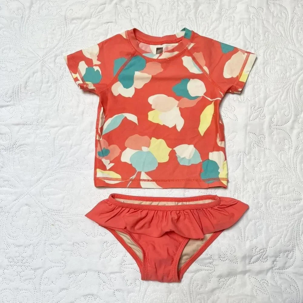 Tea Collection Rash Guard Swim Suit Size 2 - Picture 2 of 8